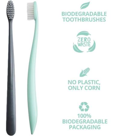 Biodegradable Toothbrushes Twin Pack by The Natural Family Co. | Eco-Friendly Oral Care - Buy Online on GoSupps.com
