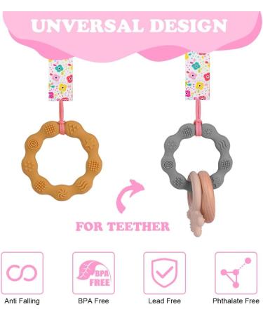 Aolso 5pcs Baby Pacifier Chain Dummy Clip Set with Plastic Clasp - Unisex Teething Toy Holders - Buy Online on GoSupps.com