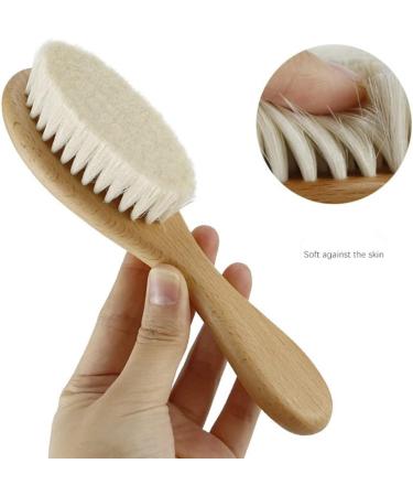 Haominnaqi 3-Piece Wooden Baby Hair Brush and Comb Set for Newborns and Toddlers - Buy Online on GoSupps.com
