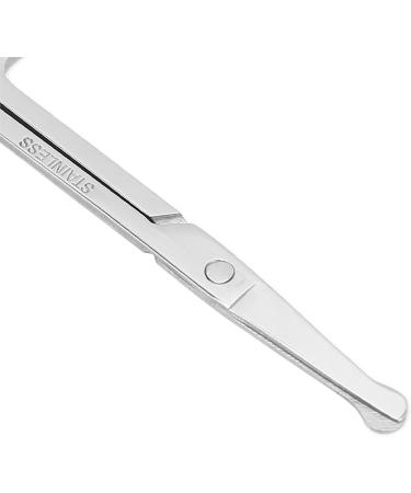 YOUTHINK Rounded Curved Nose Hair Scissors - Stainless Steel Grooming Tool for Nose Eyebrows and Moustache Care - Clean Beauty Essentials for Men - Buy Online on GoSupps.com