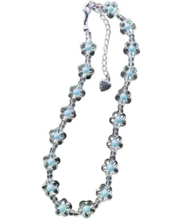 VSilay Colorful Beads Chain Choker Necklace - Trendy Rainbow Flower Neck Jewelry for Fashionable Outfits | International Shipping - Buy Online on GoSupps.com