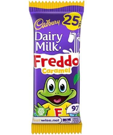 Dairy Milk Freddo Caramel Chocolate 15 x 19.5g Bars - 97 calories per bar - little frog-shaped bar - Buy Online on GoSupps.com