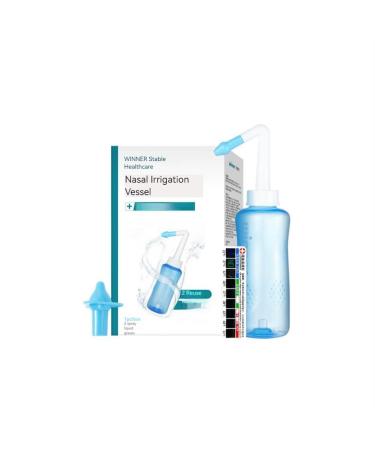Hicardiac Nasal Irrigation Vessel 300ml Sinus Rinse Kit for Nose Cleaning & Congestion Relief Adjustable Pressure Neti Pot BPA-Free Suitable for Adults and Kids