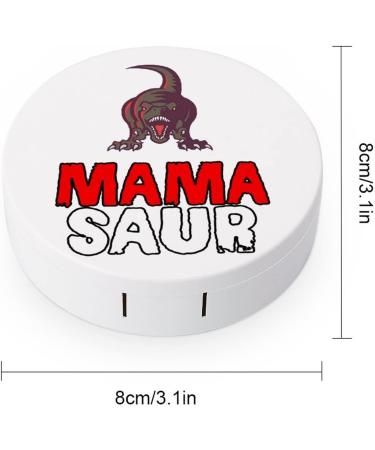 Mama Saur Round Case For Contact Lens Kit Storage Box with Mirror Printed - Buy Online on GoSupps.com