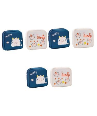 Alipis 6 Pcs Napkin Storage Bag Pouch Holder Bag Holder Stand Cutie Holder Coin Purse Ladies Menstrual Pad Bag Cosmetic Storage Bag Oxford Cloth Storage Bag Menstrual Pad Pouch White Navyx3pcs 12.5X12CMx3pcs