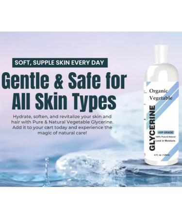 Glyc rine v g tale 100 % pure et naturelle | Pour la peau et les cheveux | Soin de la peau polyvalent adoucissant et hydratant 120 ml - Buy Online on GoSupps.com