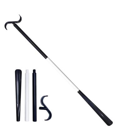Elderly Sock Helper | Sock Puller Aid - Put On Sock Aid Puller Shoe Horn Function Detachable Dressing Hook Multifunction for Inconvenient Legs Rowces Black/White D