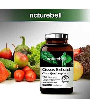 NatureBell Cissus Quadrangularis Capsules- 1000mg 180 ct. Joint & Bone Support Supplement - Buy Online on GoSupps.com