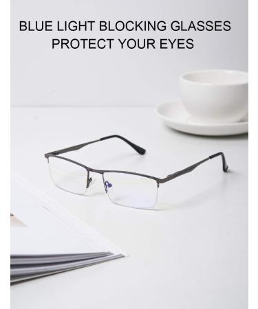 Lanlang Blue Light Filter Glasses for Men & Women - Anti-Eyestrain Metal Round Frame - 0 Diopters LL-011-C1 - Buy Online on GoSupps.com