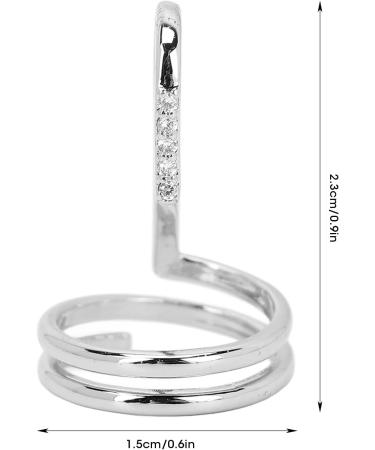 Decorative Nail Ring Fashion Fingertip Jewelry Nail Art Ring for Ladies Stylish Nail Accessories in Gold for Parties Weddings and Daily Wear (3050 platinum) - Buy Online on GoSupps.com
