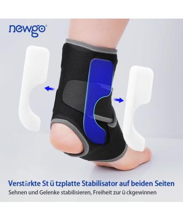 Newgo Adjustable Ankle Bandage - Stabilizing Ankle Support for Men & Women | Black Foot Tape for All-Day Comfort - Buy Online on GoSupps.com