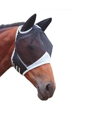 gosduiwip Breathable and Easy to Fly Mask for Horses - Stay Protected All Day Long Comfortable Polyester Horses Accessories Black M M Black