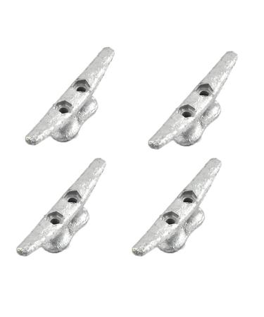 4 Pack 4inch Heavy Duty Boat Cleat/Galvanized Cast Iron Dock Cleat for Marine or Decorative Applications