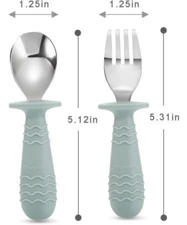 Pandaear 4 Set Baby Cutlery | BPA-Free Children's Silicone & Stainless Steel Utensils | Anti-Choke Design for 1 Year+ Kids - Buy Online on GoSupps.com