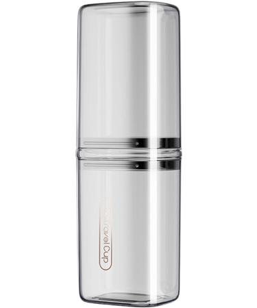 Travel Toothbrush Box - Portable Organizer for Toothbrush & Toothpaste - Ideal for Camping School & Business Trips - Transparent Gray - Buy Online on GoSupps.com