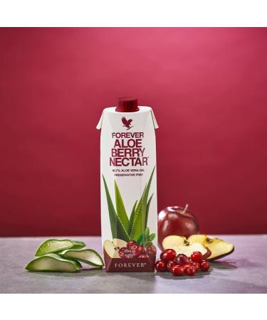 Forever Living Aloe Berry Nectar 1000ml - Cranberry-Apple Flavored, 90.7% Pure Inner Leaf Aloe Vera Gel | Gluten-Free & Preservative-Free - Buy Online on GoSupps.com