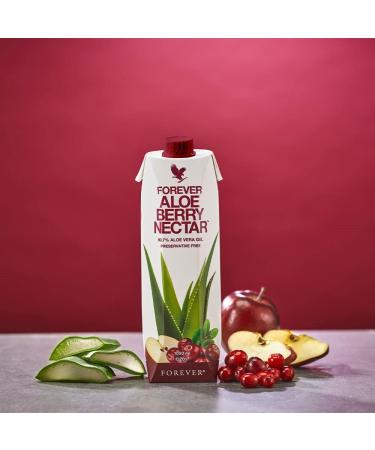Forever Aloe Berry Nectar - 100% Pure Aloe Vera Juice Gluten-Free Natural Energy Booster 1L - Buy Online on GoSupps.com