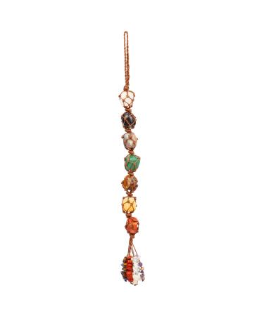 Chakra Healing Crystal Stone Hanging Decorations Handmade Good Luck Natural Quartz Gemstone Pendant Ornaments for Home Garden Windows Cars Spiritual Gifts for Women