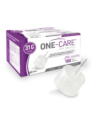 MediVena ONE-CARE Pen Needles 31G x 5 mm (3/16), 100 Pieces, Ultra-Thin for Comfortable Injections - Buy Online on GoSupps.com