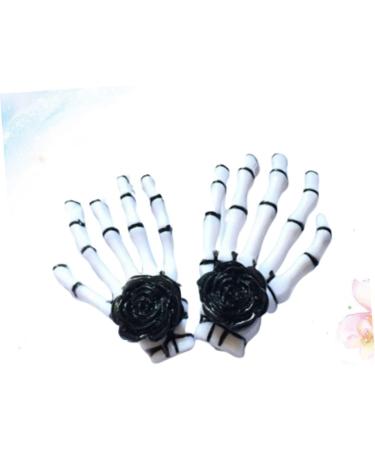 Beaupretty 2 Pairs black trim blush decor black barrettes skull hair clip hair decorations skull bone hairpin skeleton hairpin holiday hair clips Gothic decorate headgear accessories Miss - Buy Online on GoSupps.com