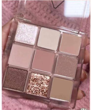 PICKX 9 Colors Glitter Eyeshadow Makeup Palette Matte High Pigmented Colorful Creamy Texture Eye Shadow Powder Natural Waterproof Long Lasting Eyeshadow Powder Cosmetics (Purple)