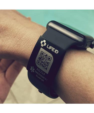 LIFE ID Apple Watch Band - Medical Alert ID for Men & Women - Edit Info Anytime - Free Profile Dashboard - No Subscription Fees - 18mm Wide - Buy Online on GoSupps.com