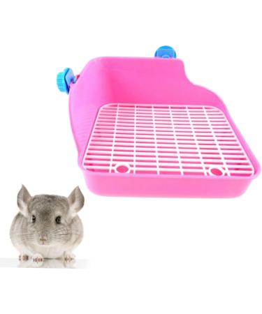 BESPORTBLE Rabbit Potty Trainer Hamster Litter Chinchilla Potty Trainer Corner Lacework Potty Trainer Cage Pink - Buy Online on GoSupps.com