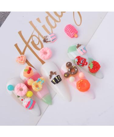 100Pcs Resin Candy Sweet Charms for DIY Nail Art Craft - Cute Slime Charms Beads for Ice Cream Design - Includes Tweezers - BAIYIYI - Buy Online on GoSupps.com