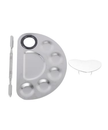 FRCOLOR 3 Sets Palette Stainless Steel INOXLM Nail Bite Stop Nail Foil Paint Tool Multifunctional Tool Form Adjust Nail Polish Stainless Steel Tray