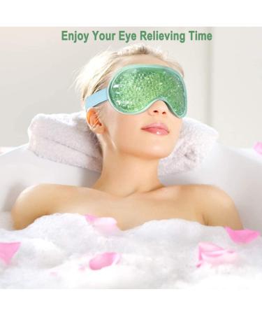 TEEROVA Cooling Eye Mask with Gel Bead - Reusable Gel Eye Mask for Dark Circles Puffy Eyes Dry Eyes Headaches Migraines Sinus (Green) - Buy Online on GoSupps.com