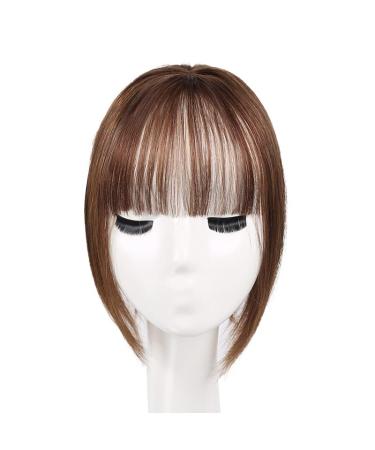 TBOAD 100% Real Human Hair Toppers with Bangs | 12 Dark Brown Remy Hair Extensions for Thinning Hair | Clip in Bangs Wiglets Hair Piece - Buy Online on GoSupps.com