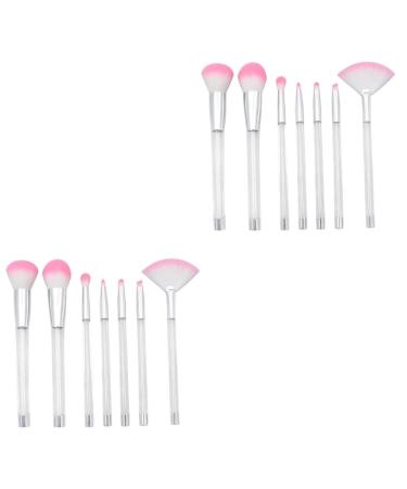 FRCOLOR 14 Pieces Eye Shadow Brush Crystal Makeup Brush Makeup Set Makeup Brush Health Cosmetic Brush Makeup Brush for Women Eye Adjustment Cosmetic Bag Suite Travel Makeup Set