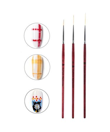 3-Piece Nail Brush Set - Liner Brushes for Nail Art & Marble Design | Perfect for Beginners - Buy Online on GoSupps.com