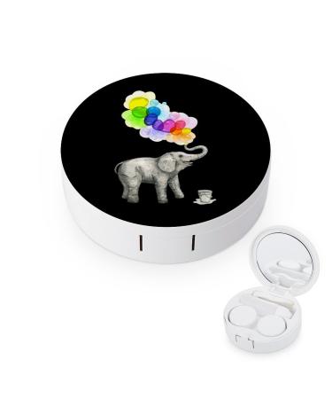 Elephant Bubble Dream Travel Contact Lens Case Kit Portable Contact Lens Box Soak Storage Kit with Mirror