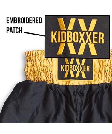 Kidboxxer Baby & Kids Box Set | Satin Short & Bathrobe in Black/Gold | Ages 12 Months - 14 Years | Perfect for 6-8 Years - Buy Online on GoSupps.com