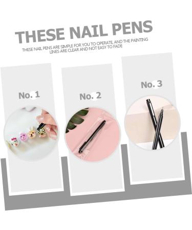 Nail Pen Nail Art Tips Builder Pen Waterproof Drawing Painting Liner Pens Extension Gel Pen Liner Pen Nail Polish Nail Brush Pen Nail Drawing Pen Manicure Abs Decorative Pen 14X1X1CM Black - Buy Online on GoSupps.com