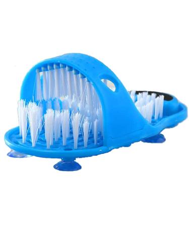 meidong Shower Foot Scrubber, Feet Cleaner for Shower Floor with Dead Skin Remover File and Suction Cups (1PCS Blue)