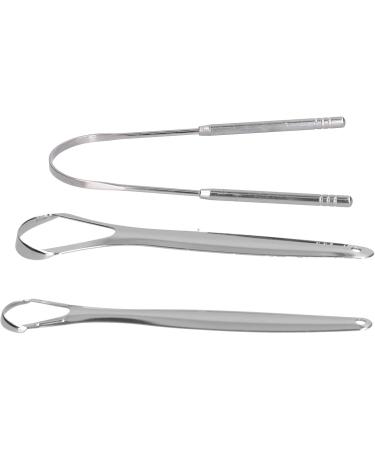 Premium Stainless Steel Tongue Scraper Set - 3-Part Breath Freshening Tool & Cleaner for Oral Care - Buy Online on GoSupps.com