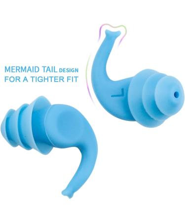 Silicone Reusable Earplugs for Sleeping, Concerts, Swimming - 2 Pairs (Blue) - Buy Online on GoSupps.com