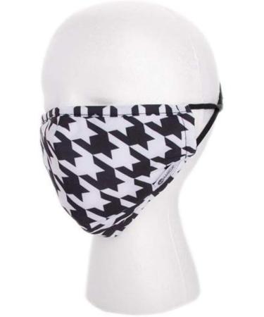 MIAMICA Fashion Cloth Face Mask - Houndstooth Black & White, Nose Wire, Double Layer, Adjustable Straps - Buy Online on GoSupps.com