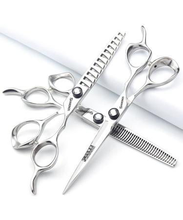 Japan 440 Steel Scissors Professional Hairdressing Scissors For Barber Thinning Hair Shears 5.5/6/6.5 inch (6.5 inch-3pc)