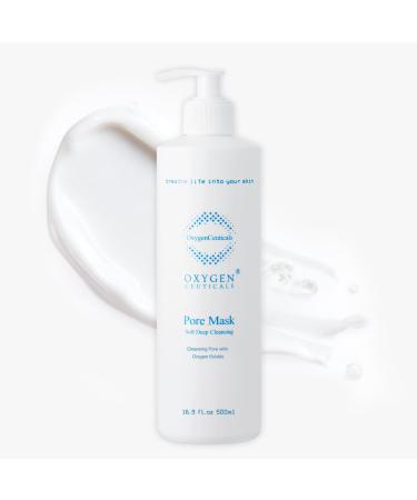 OxygenCeuticals Pore Mask Deep Cleansing Foaming Face Wash with Stearic Acid Lavender Oil & Portulaca Extract Helps Remove Impurities & Oil for Healthy-Looking Skin. 16.9 fl.oz (500ml)