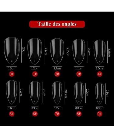WJIASI Natural False Nails Oval French Acrylic Nails Artificial Nails Tips for Girls Women(500 Pieces 10 Sizes) (Waterdrop - Clear) - Buy Online on GoSupps.com