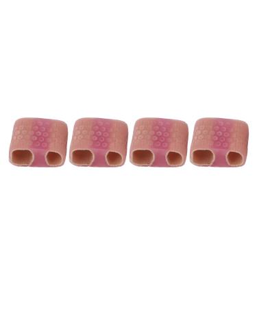ZJchao Bunion Toe Separators 4pcs for Inlaid Nails SEBS 2 Holes Reduce Friction Flexible Straightener Big Toe Corrector (S)