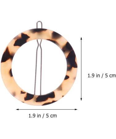 Minkissy Round Hair Clip Minimalist Dainty Hollow Geometric Hair Pin Circle Acrylic for Women Lady (Spotted Coffee) - Buy Online on GoSupps.com