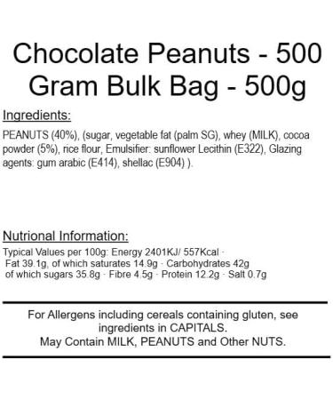 Chocolate Peanuts 500g Bag - Buy Online on GoSupps.com