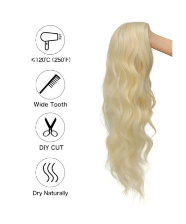Siudus Blonde Long Curly Wigs for Women - Wavy Side Part Synthetic Heat-Resistant Hair Wig for Daily Cosplay and Halloween Use - Buy Online on GoSupps.com