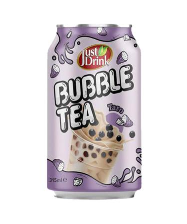 Just-Drink Bubble Tea 315ml - Original Brown Sugar Strawberry Thai Tea Matcha Taro Flavours | VIMIX (12 Cans Taro) Taro 12 Cans