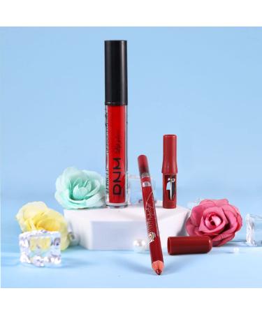 Matte Ruby Red Lip Liner and Lipstick Set | Waterproof 24H Matte Liquid Lipstick with Lip Liner | Long-Lasting Kit for Gorgeous Lips - Buy Online on GoSupps.com