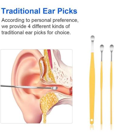 6Pcs Ear Cleaner Wax Removal Tool Earpick Sticks Earwax Curette - Ear Cleaning Kit with Storage Bag - Buy Online on GoSupps.com